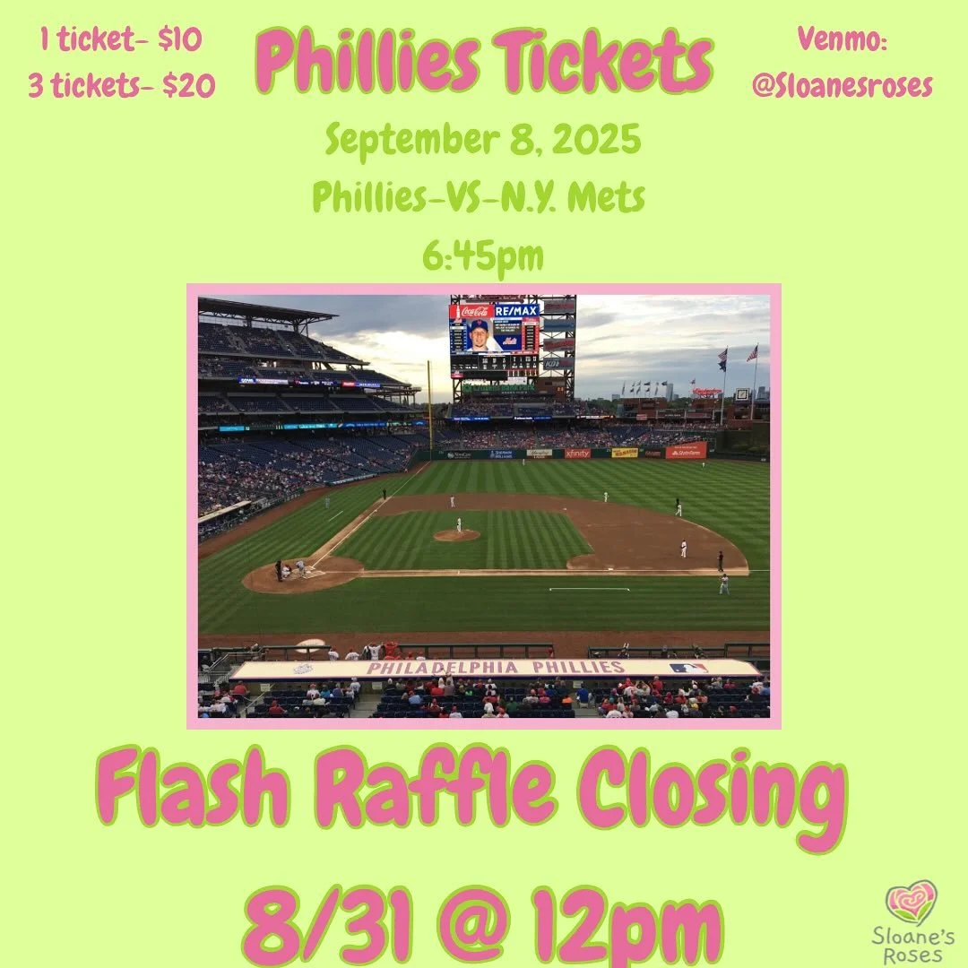 Thanks again to JDM Materials for donating four tickets to the Phillies vs. Mets on September 8th!! The seats are in the second row of the Hall of Fame Club - right at first base.

These tickets are available to anyone that wants to go see what will 
