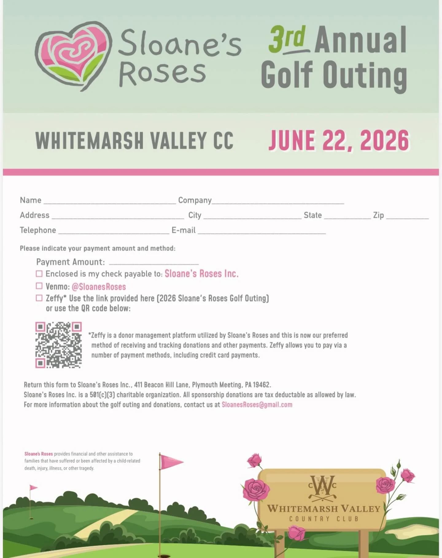 🌹⛳️ Foursome Registration is Now Open! ⛳️🌹

Hi everyone! We&rsquo;re excited to officially open foursome registration for the Sloane&rsquo;s Roses Golf Outing!

Grab your group and reserve your spot on the course today&mdash;it&rsquo;s going to be 