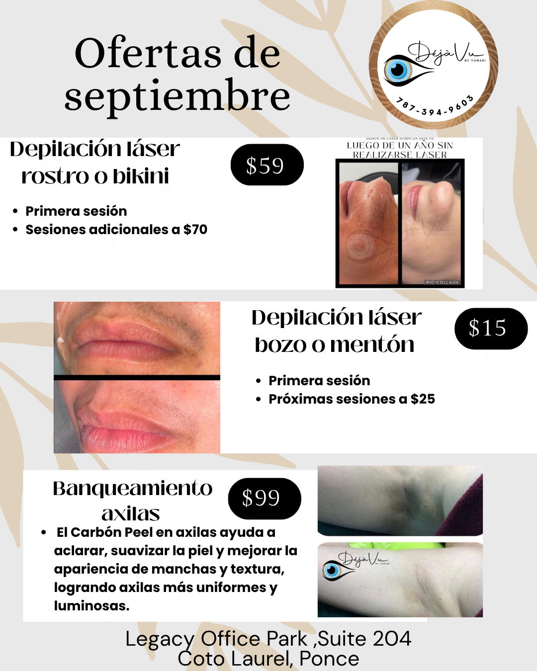 Depilacion definitiva Rostro o bikini