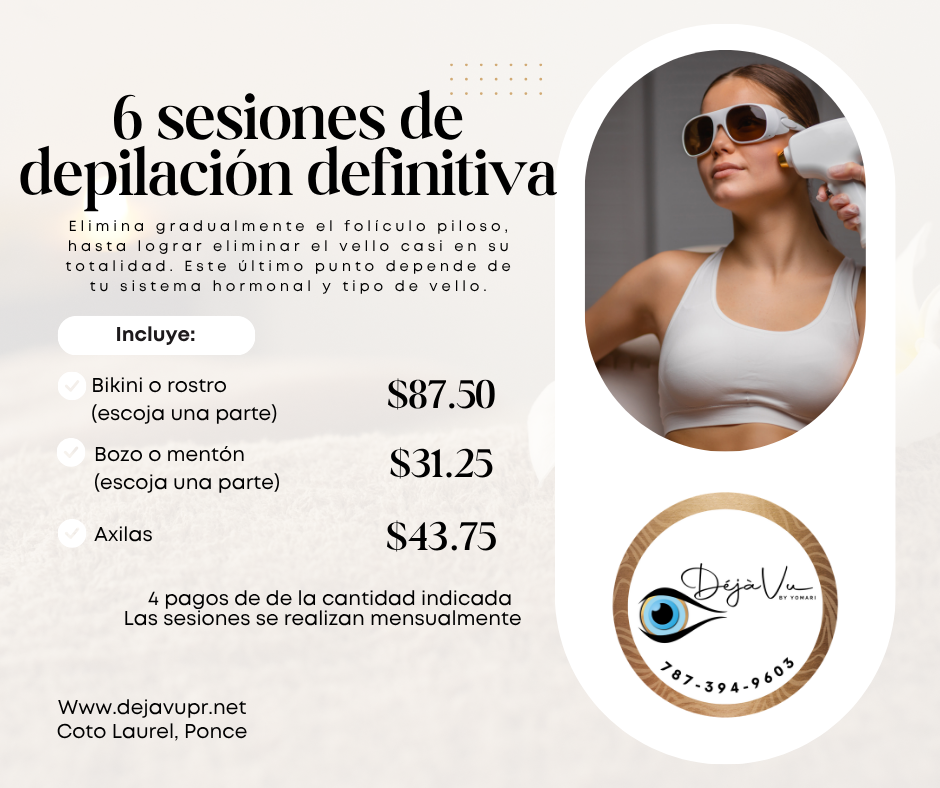 DEPILACIÓN DEFINITIVA (Escoge el área)