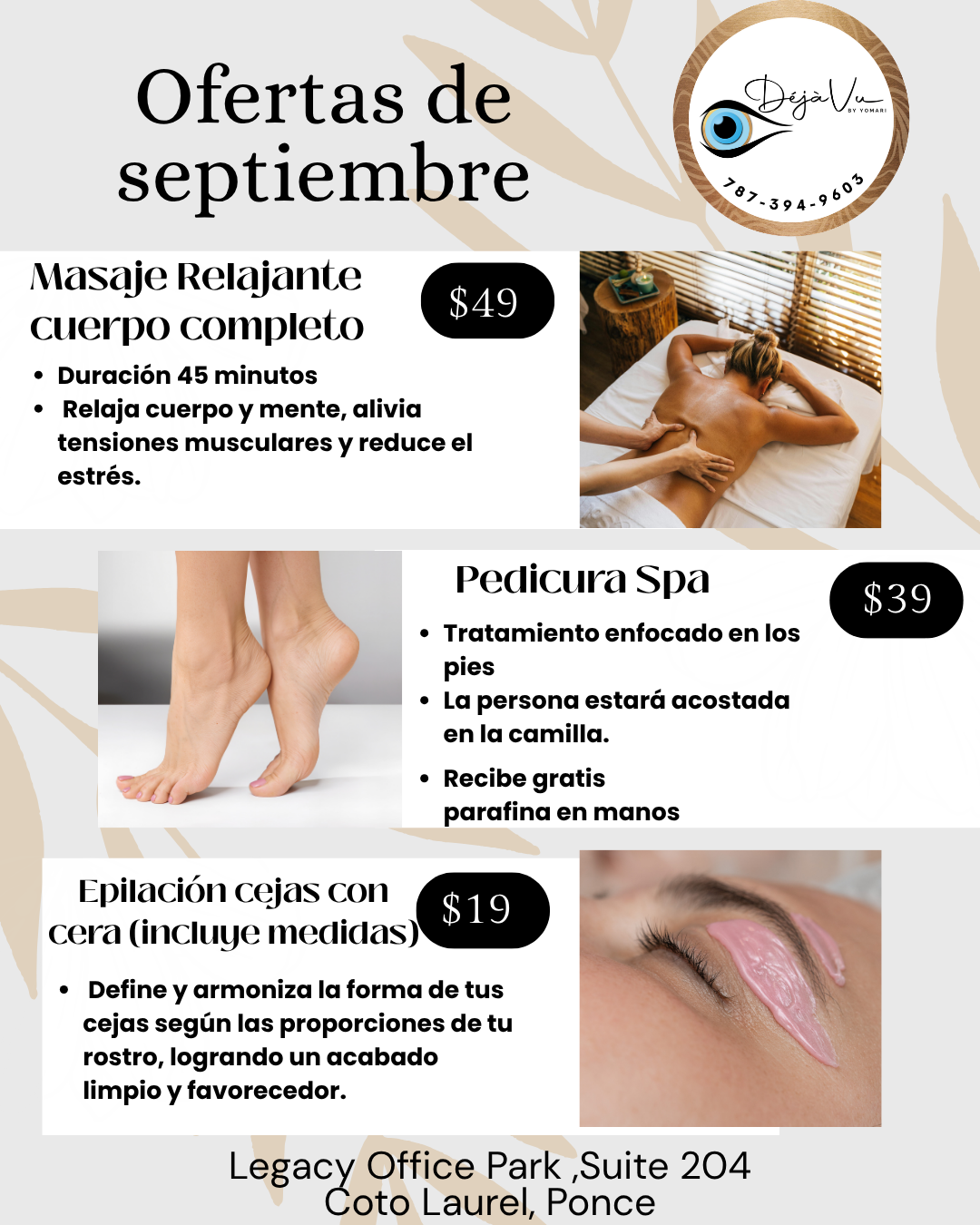 Epilacion de cejas con medidas y cera