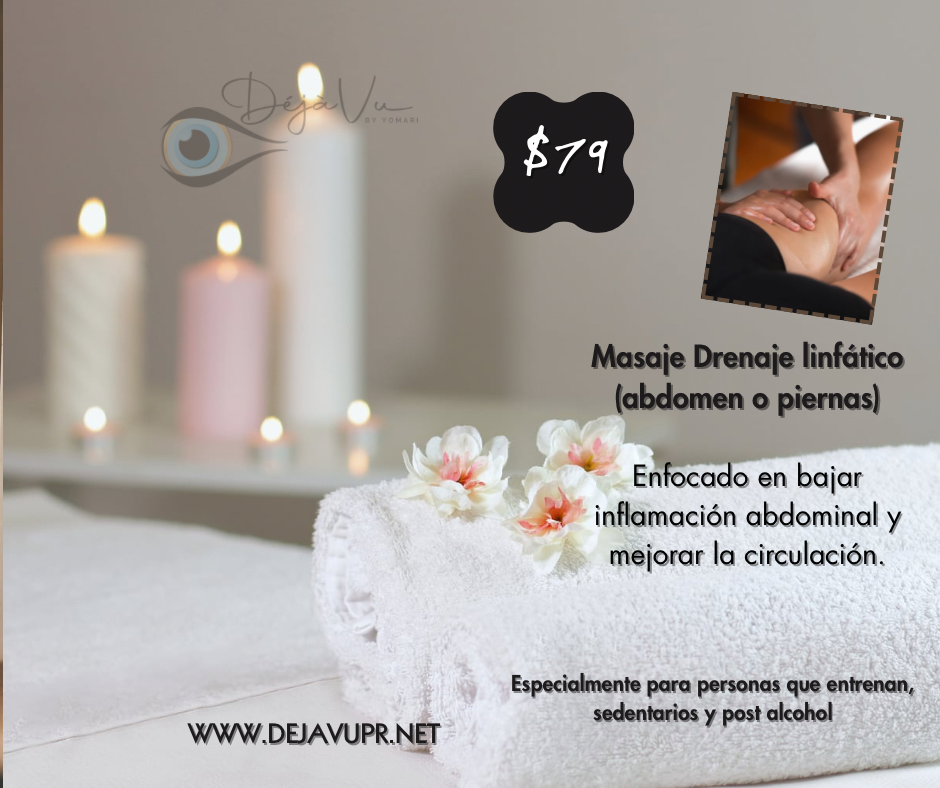 Masaje drenaje linfatico (Abdomen o piernas)