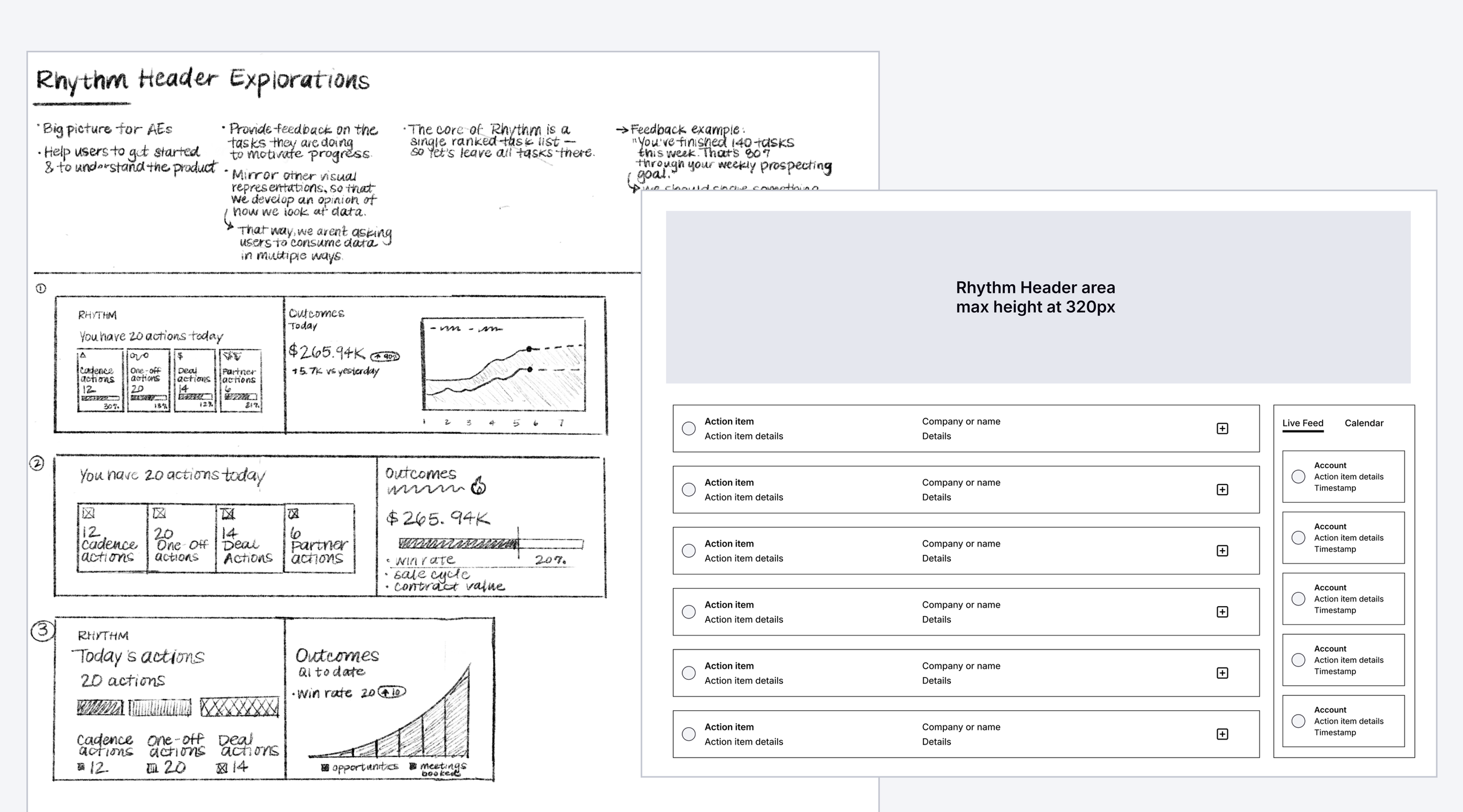 Rhythm header sketches