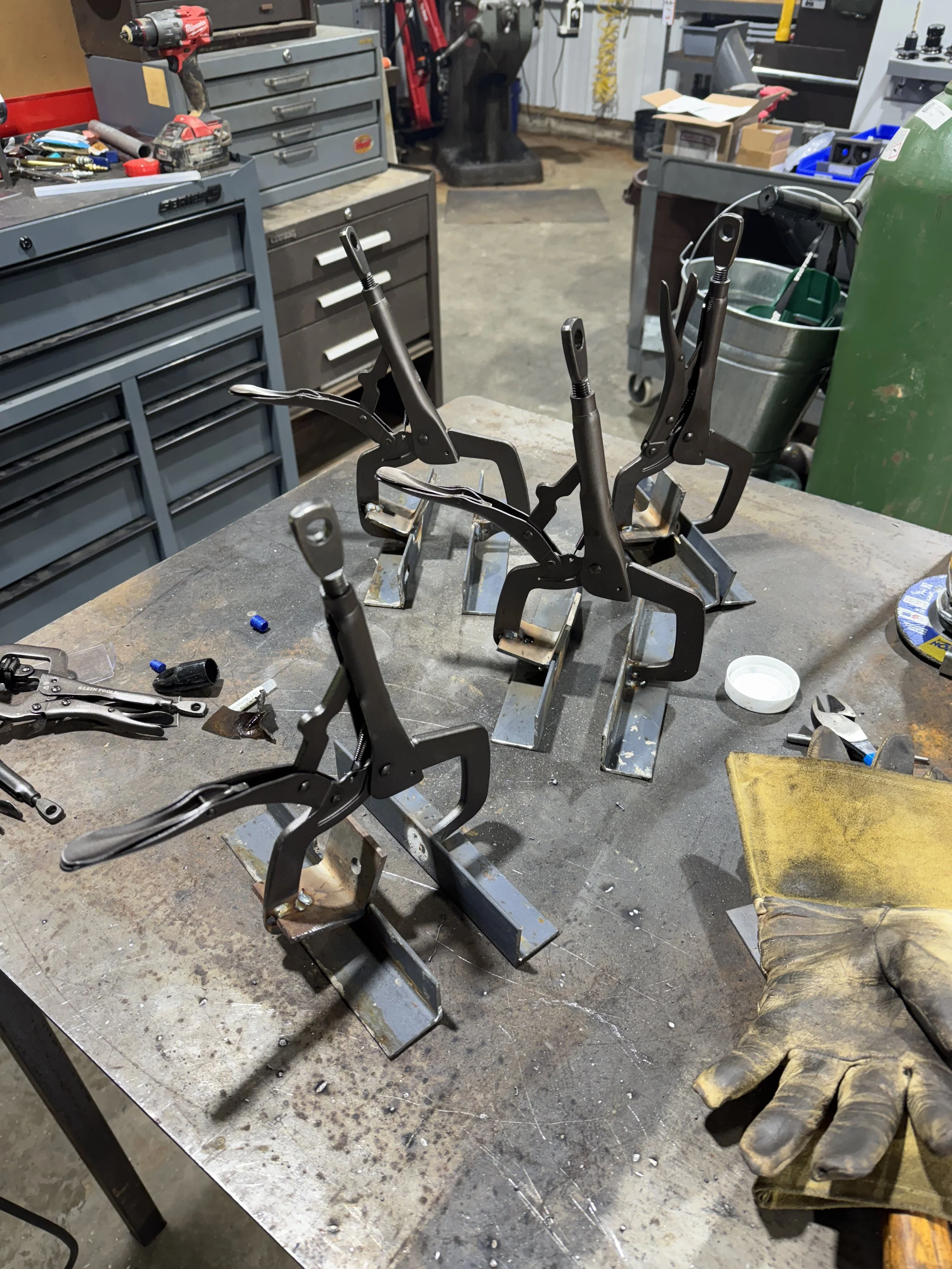 Broken and worn-out roofing tool brought in for reverse engineering and same-day fabrication of new replacement units.