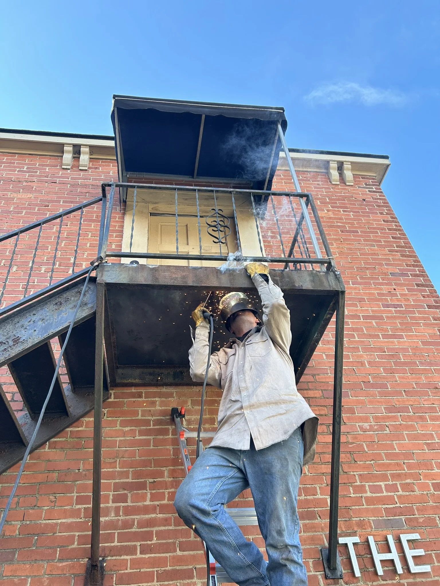 Welder performing on-site steel repair in Laurel County KY