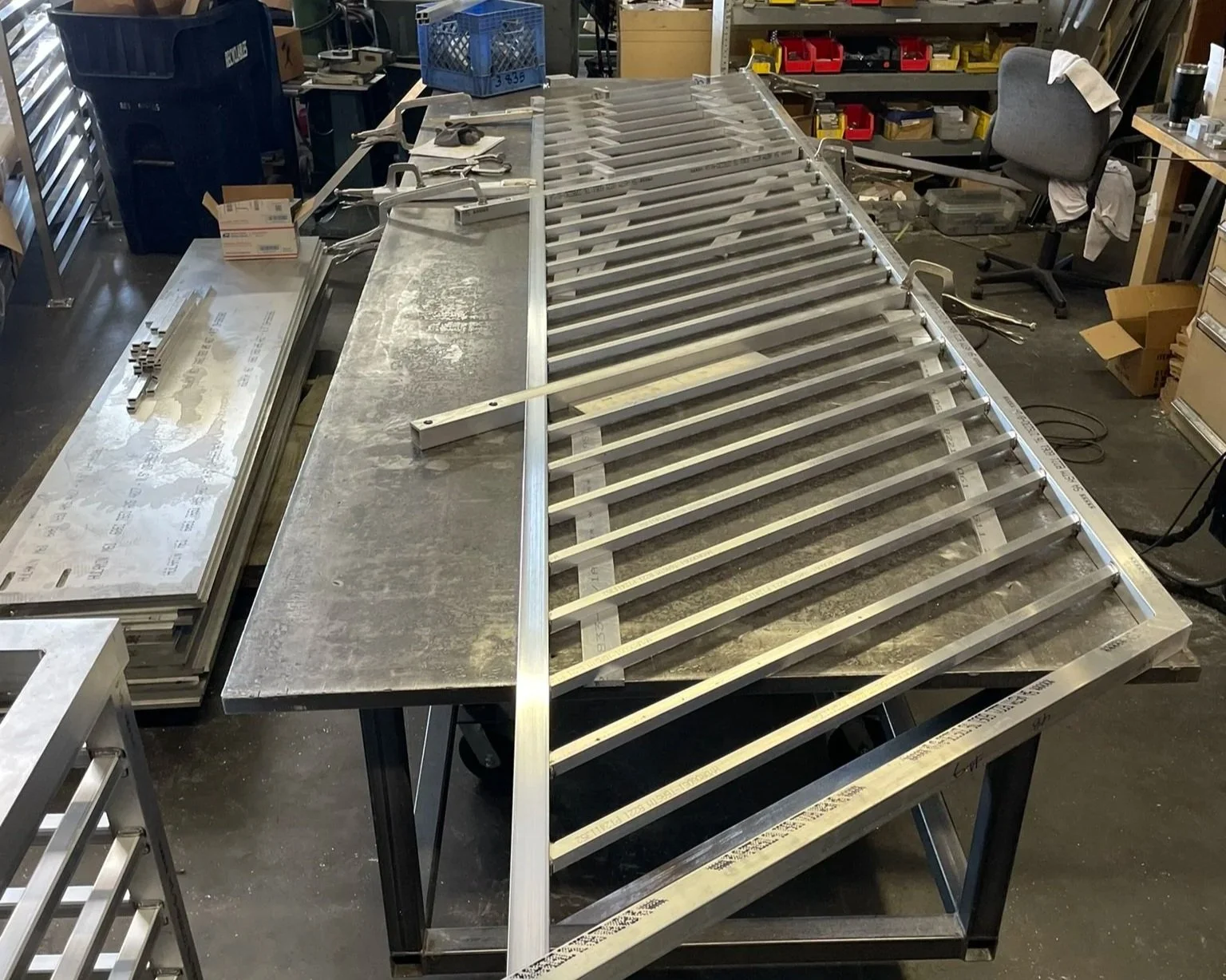 Metal porch handrail installation with welded posts in London Kentucky