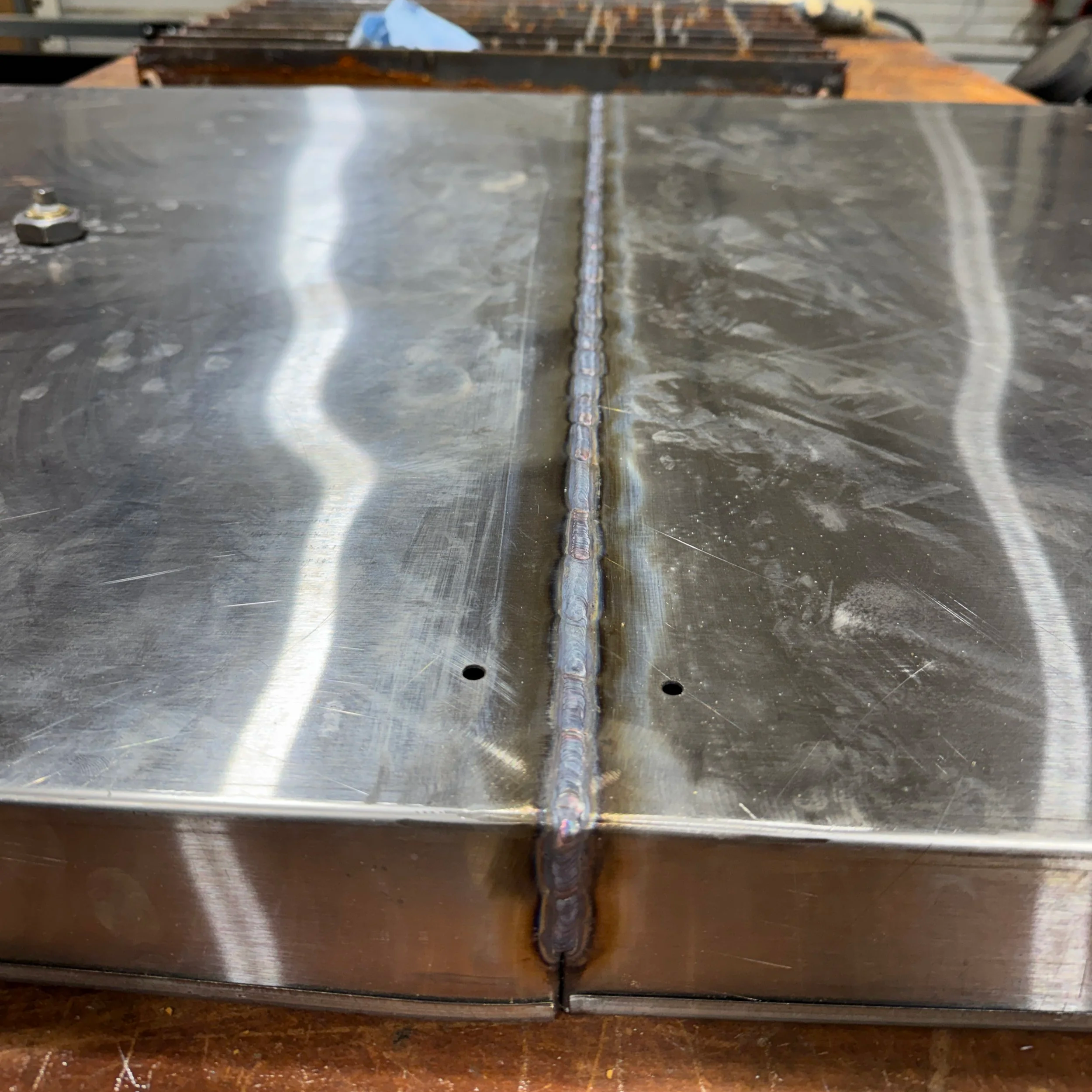 Stainless steel fabrication and TIG welding repair project in progress at McCarty Fabrication serving Corbin, London, Williamsburg, Somerset, and Richmond Kentucky.