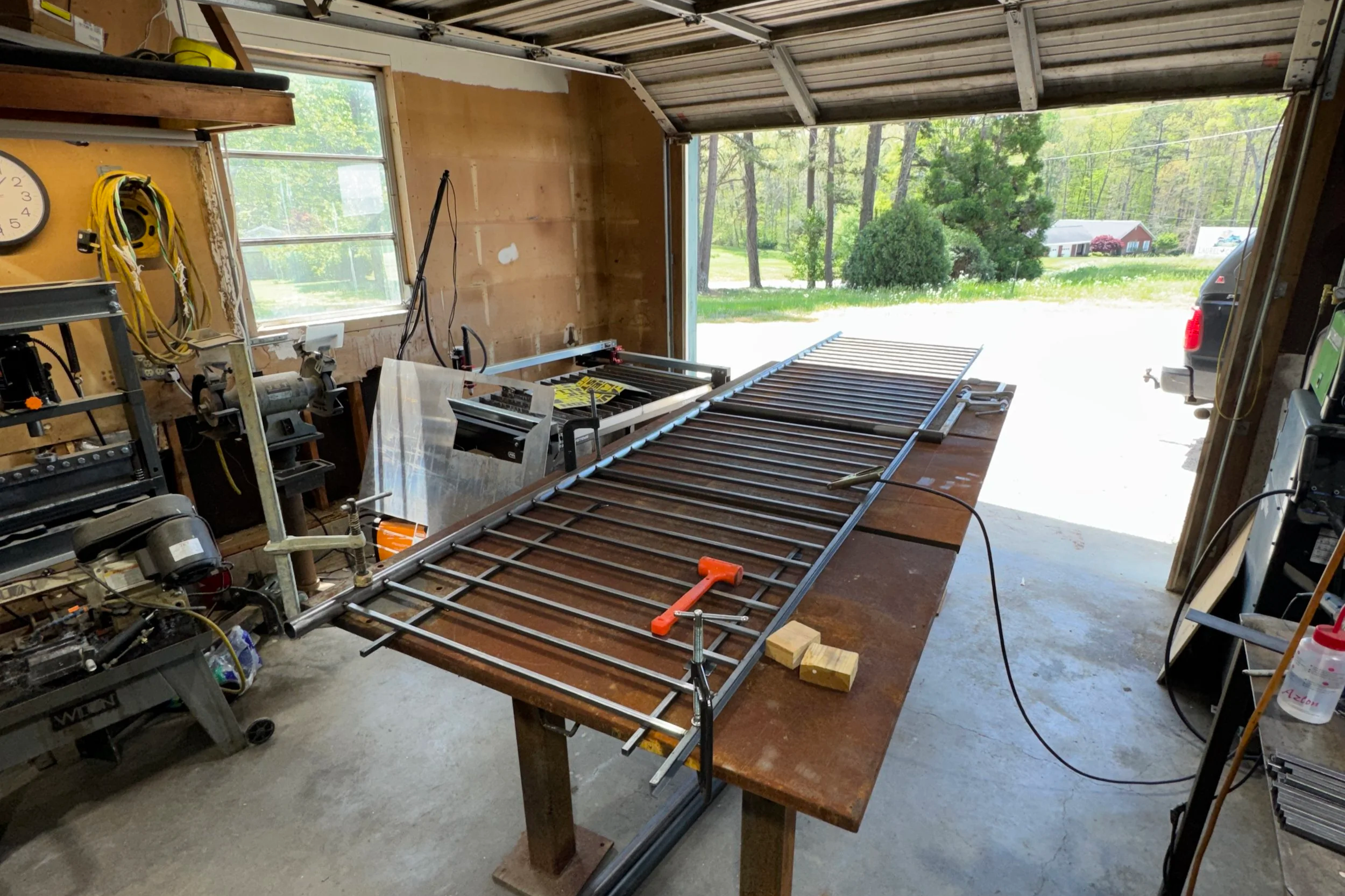 Custom steel handrail fabricated and installed by McCarty Fabrication for a residential property in Corbin, Kentucky.