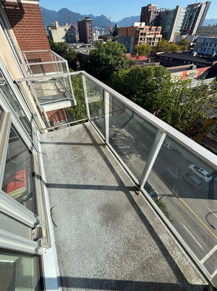 Dirty balcony prior to BalcoScrub's balcony deep cleaning