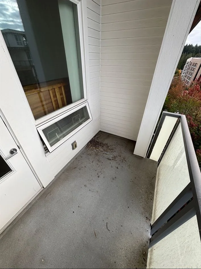 Dirty balcony prior to BalcoScrub's balcony deep cleaning