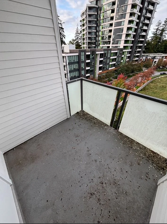 Dirty balcony prior to BalcoScrub's balcony deep cleaning