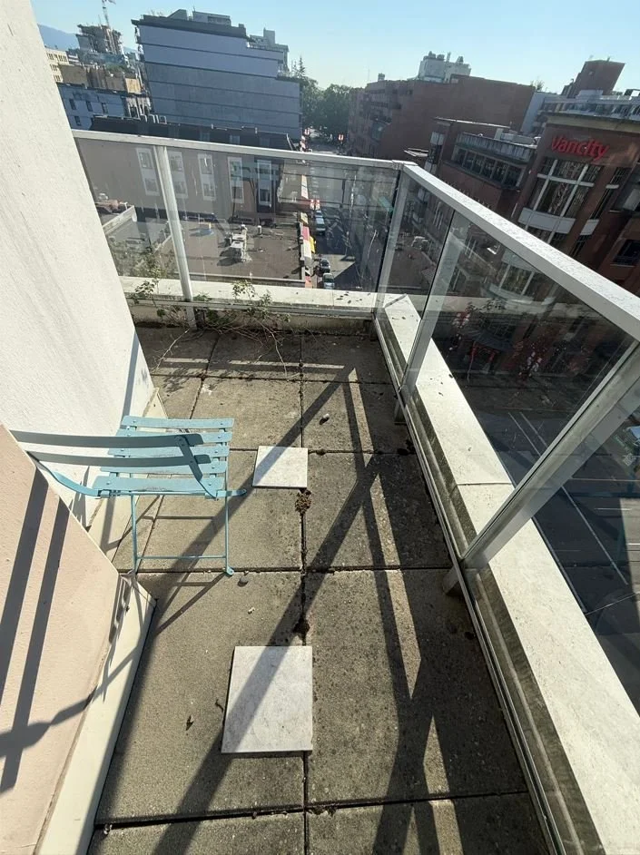 Dirty balcony prior to BalcoScrub's balcony deep cleaning