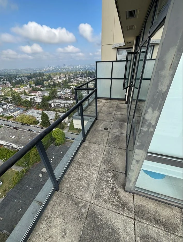 Dirty balcony prior to BalcoScrub's balcony deep cleaning