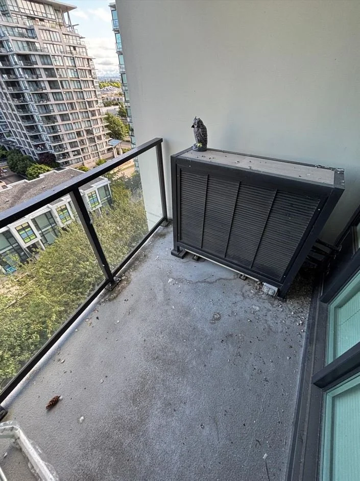 Dirty balcony prior to BalcoScrub's balcony deep cleaning