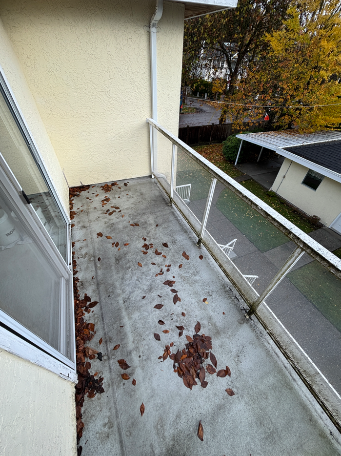 Dirty balcony prior to BalcoScrub's balcony deep cleaning