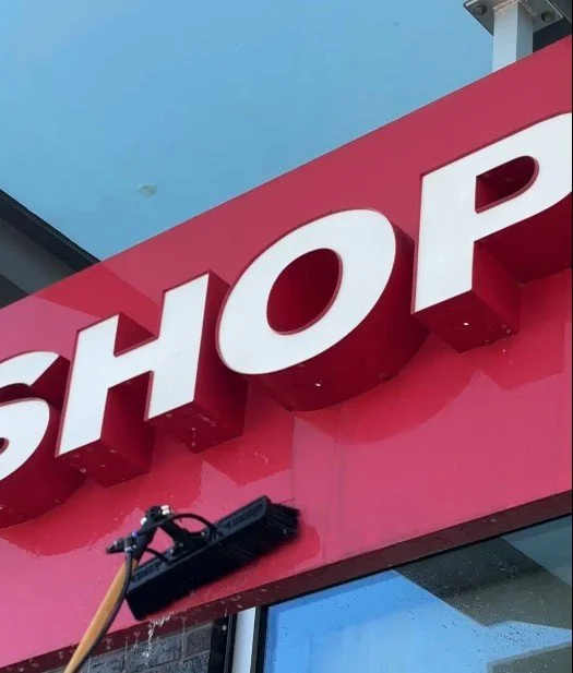 Cleaning the shopper storefront signage