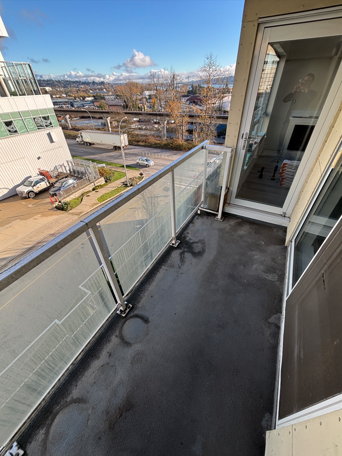 Dirty balcony prior to BalcoScrub's balcony deep cleaning
