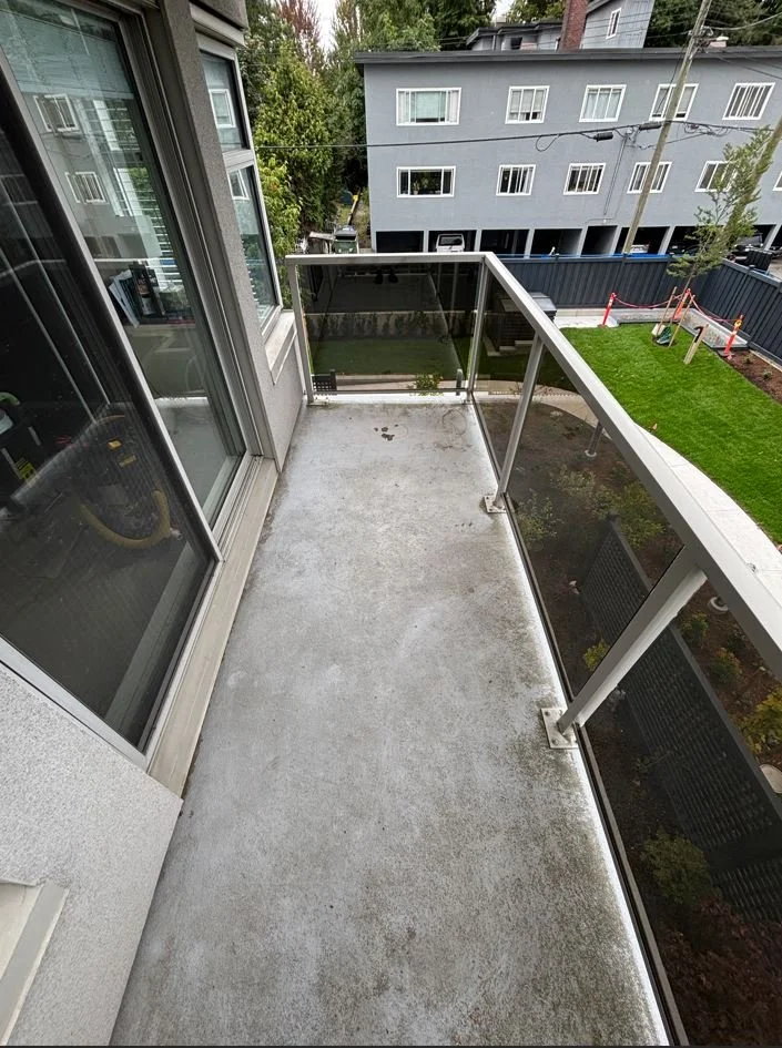 Dirty balcony prior to BalcoScrub's balcony deep cleaning