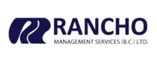 Rancho Management Services logo with navy blue text and emblem
