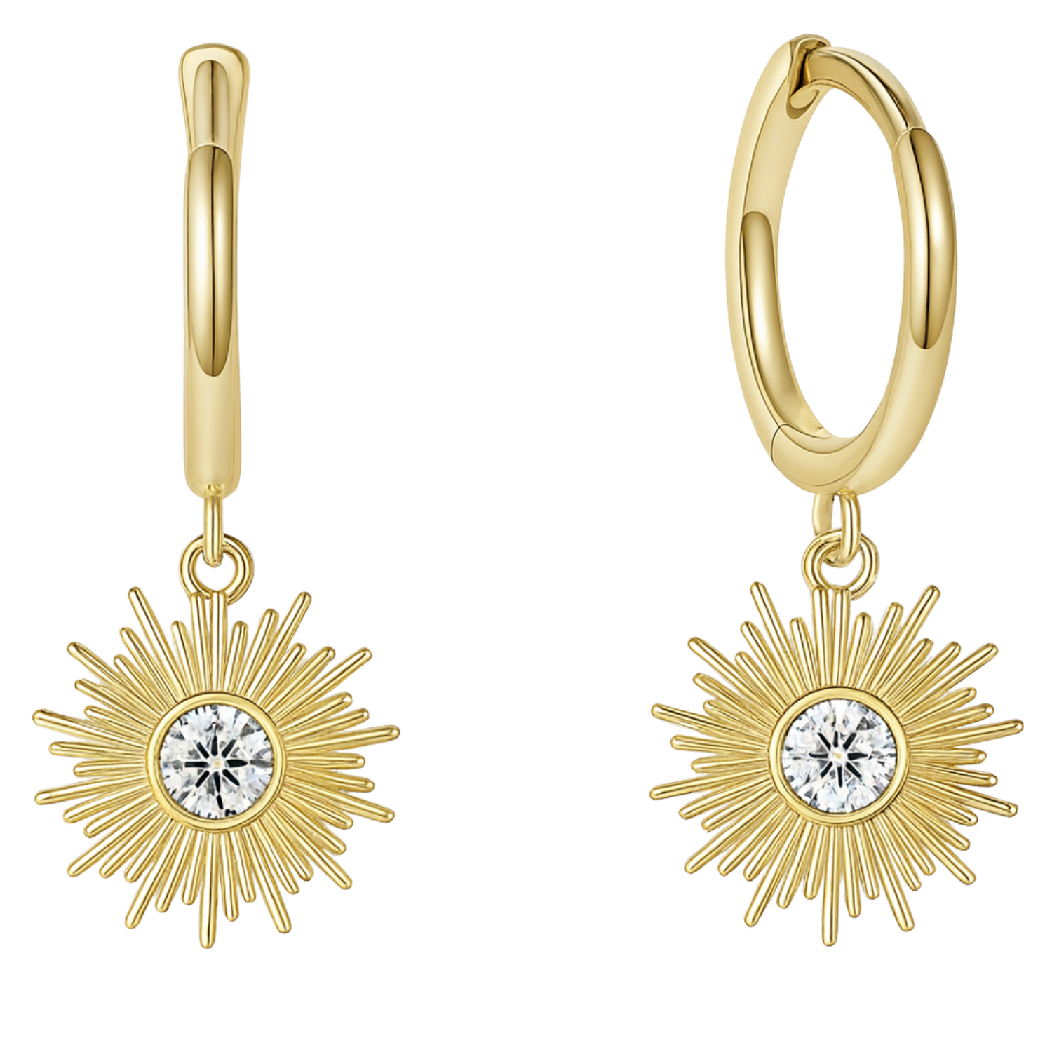 Gold Plated Starburst Boh Earrings