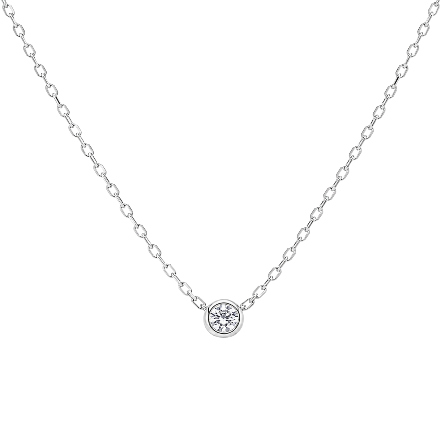 Naomi Circular Drop Pendant Sterling Silver Necklace