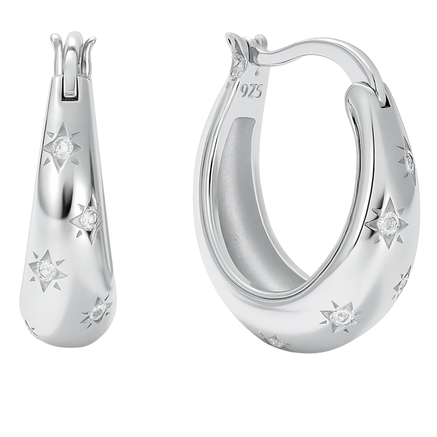 Kristy Chunky Sterling Silver Hoop Earrings