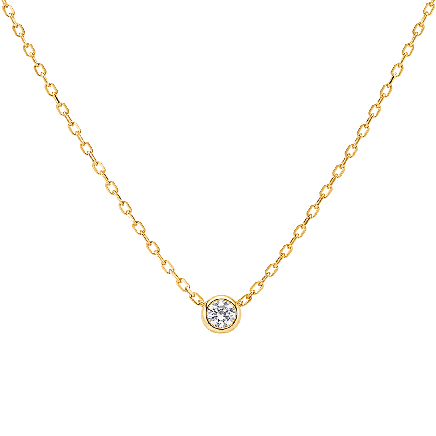 Naomi Circular Drop Pendant 18K Gold Plated Necklace