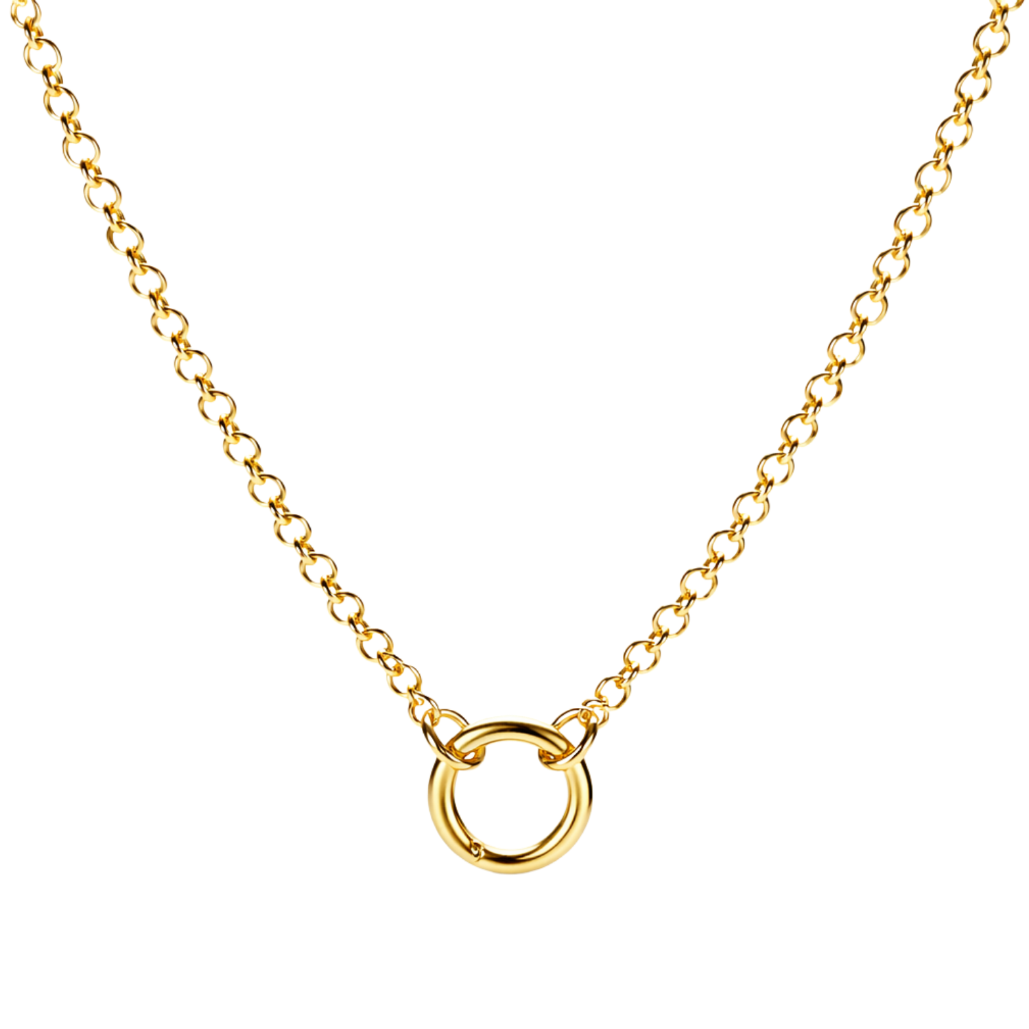 18K Gold Plated Lillian Circular Clip Necklace