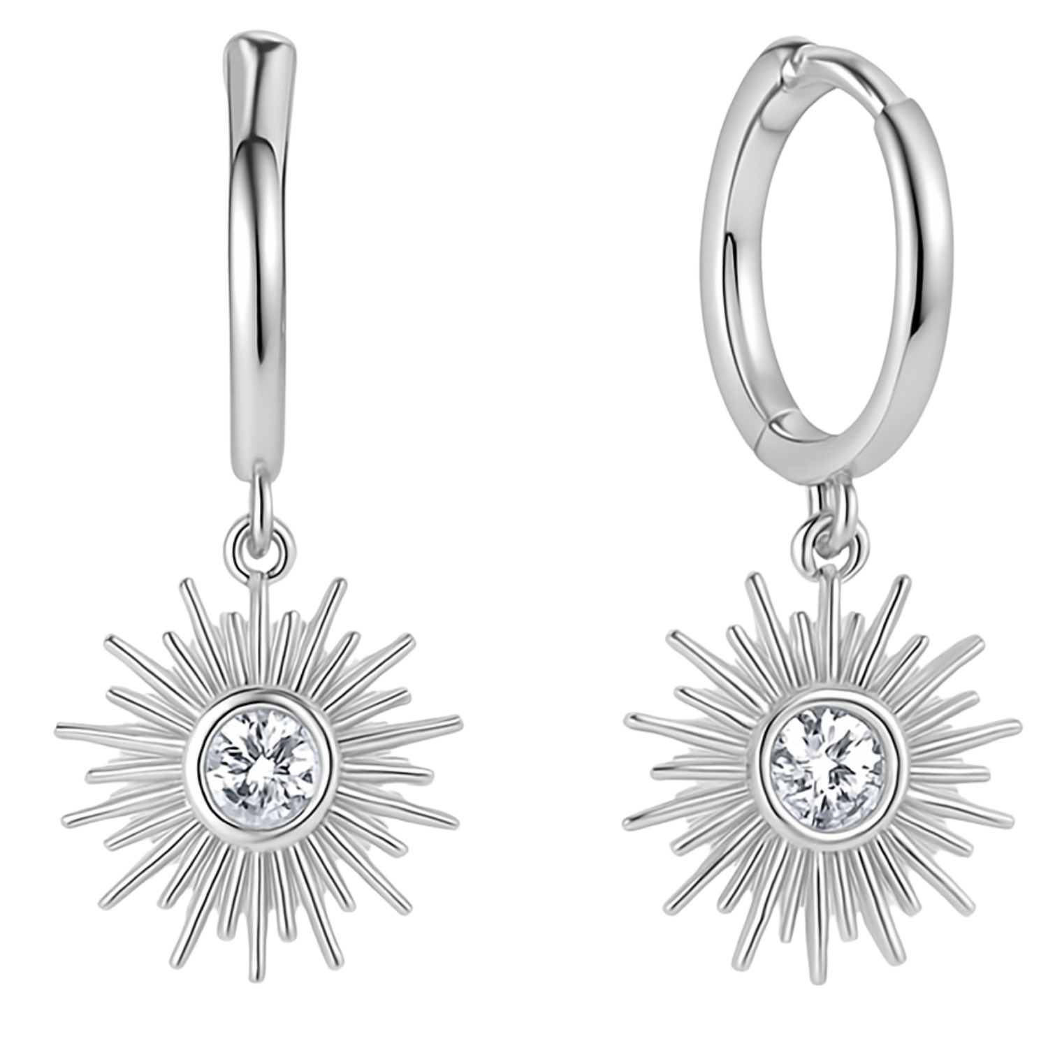 Sterling Silver Starburst Boh Earrings