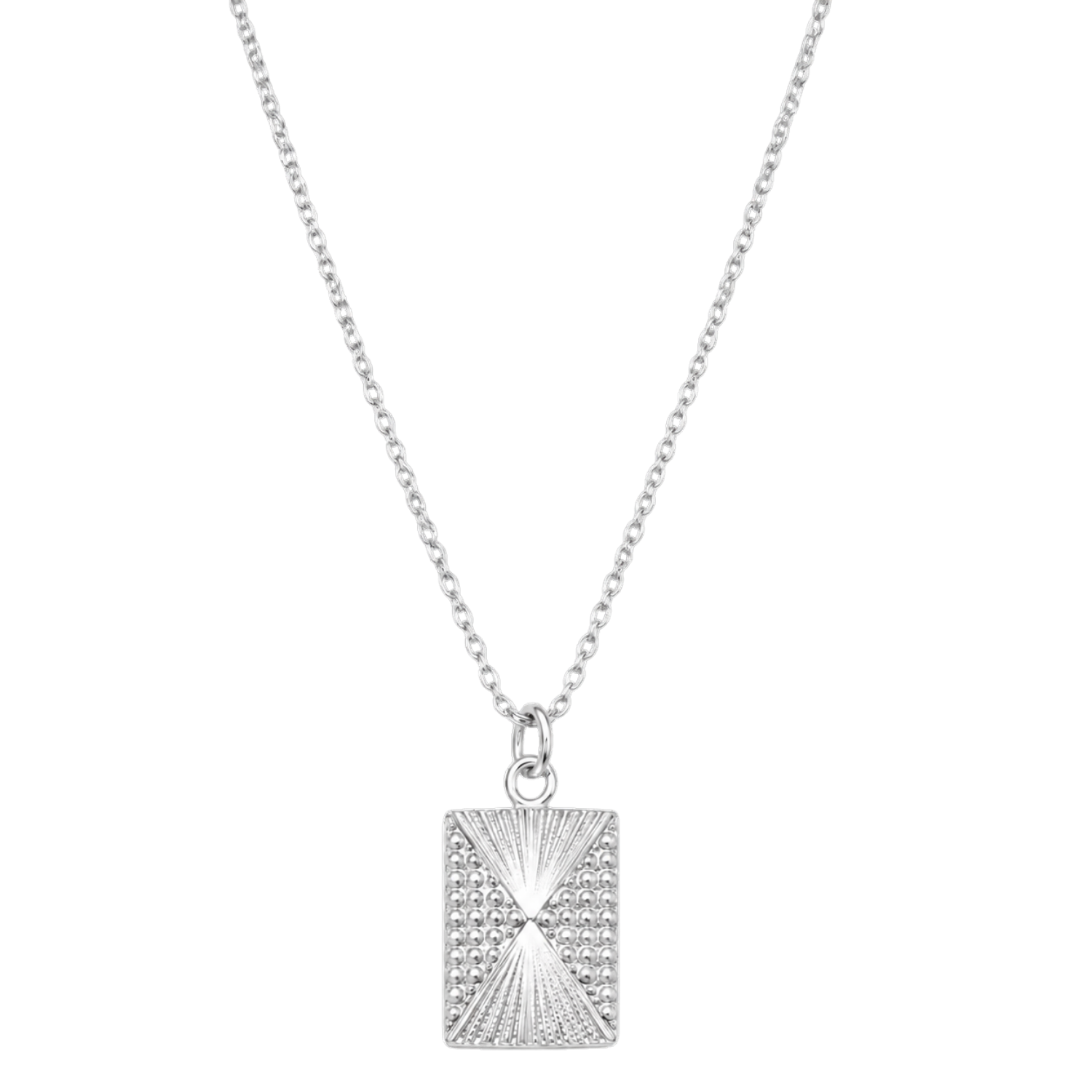 Jaime rectangular pendant necklace sterling silver