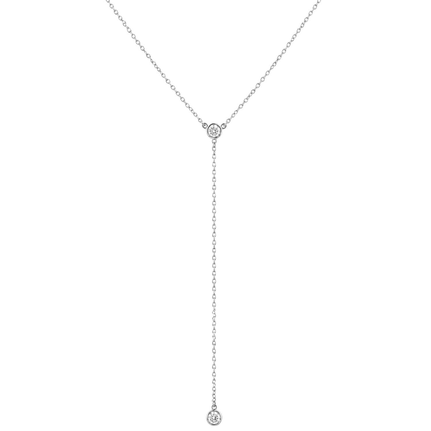 Nancy Dual Gem Drop Sterling Silver Necklace