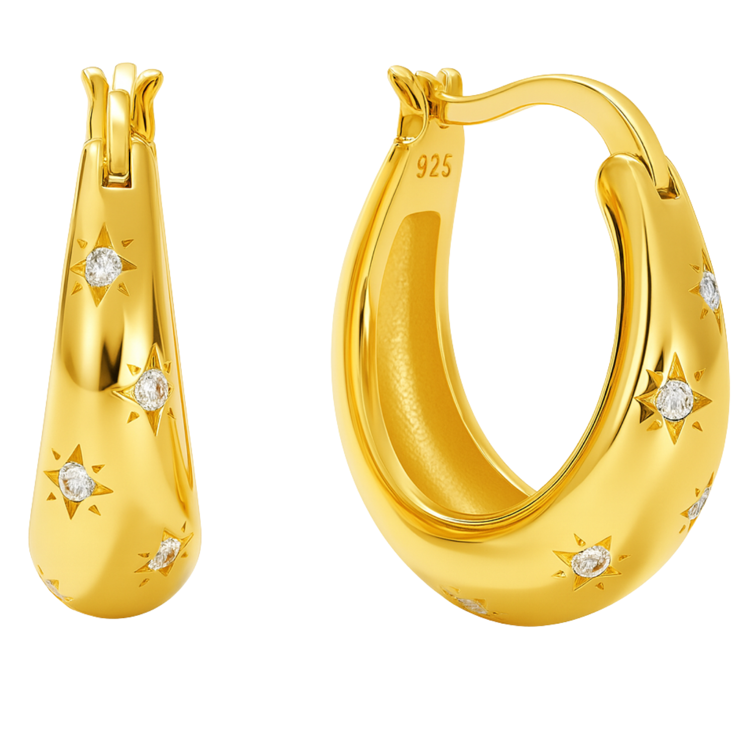 Kristy Chunky Gold Plated Hoop Earrings