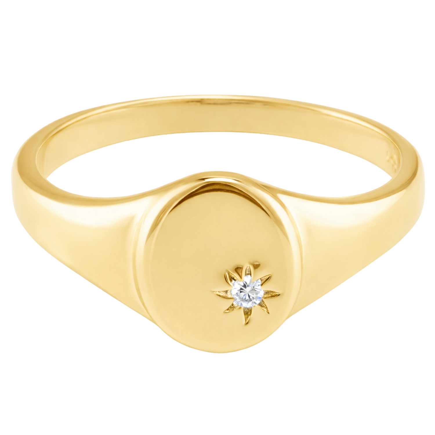 Star Signet 18K Gold Plater Ring