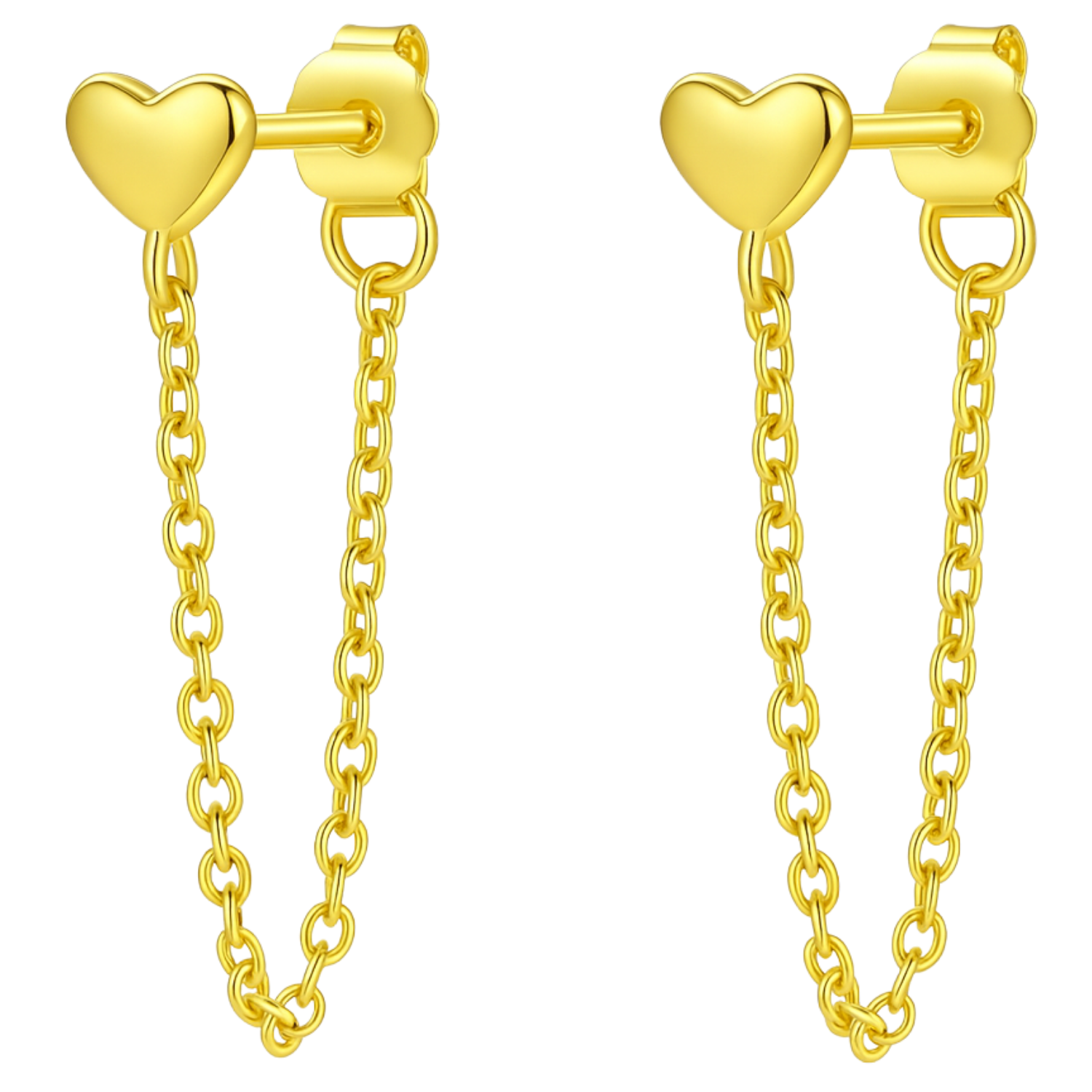 Hannah Stud Chain Gold Plated Earrings