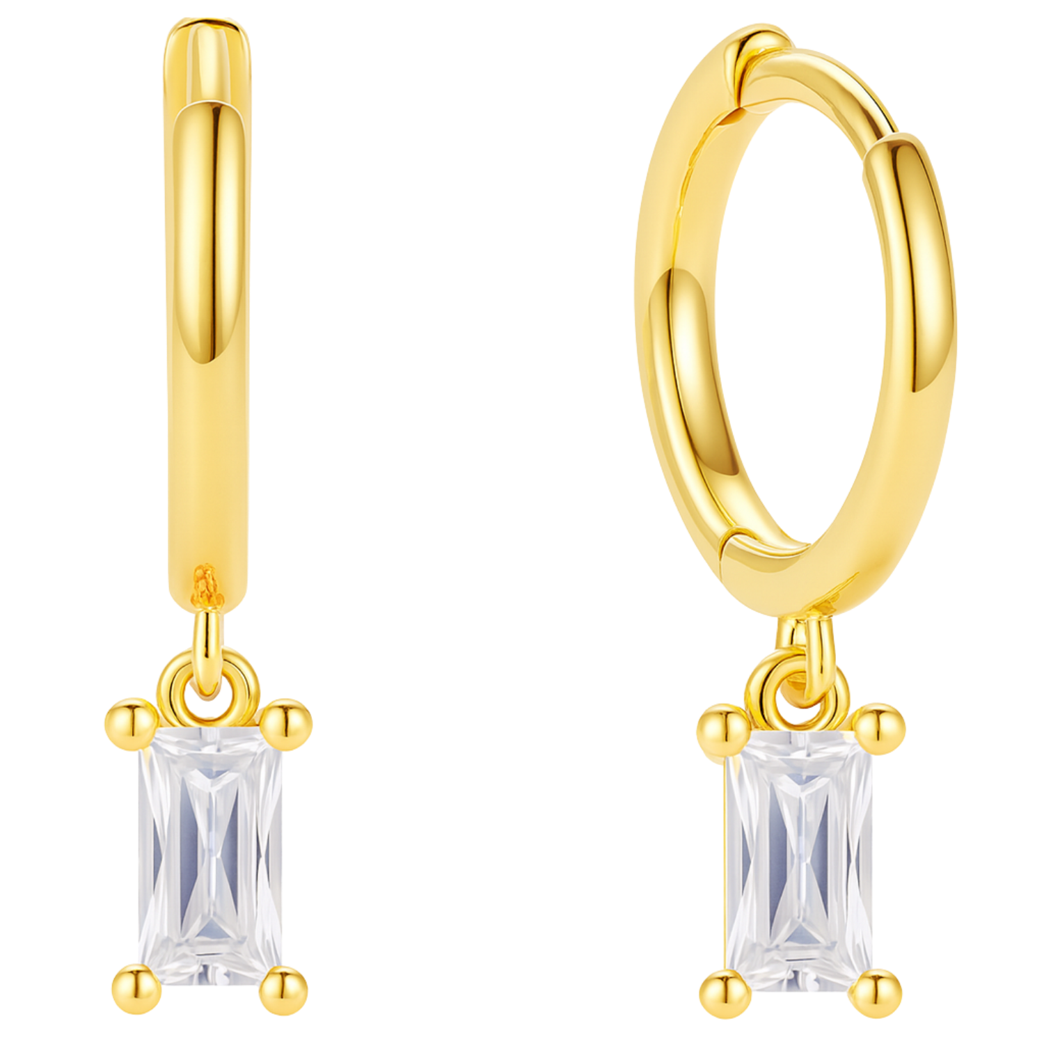 Gold Plated Dani Rectangular Gold Earrings
