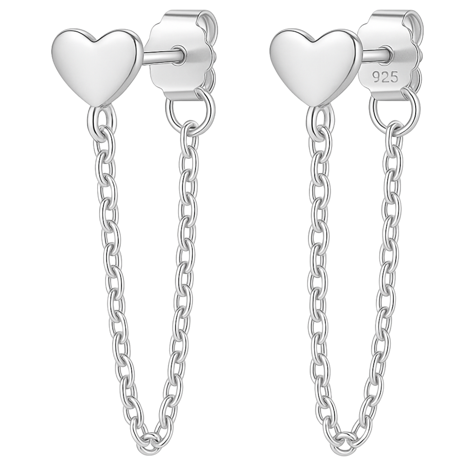Hannah Stud Chain Sterling Silver Earrings
