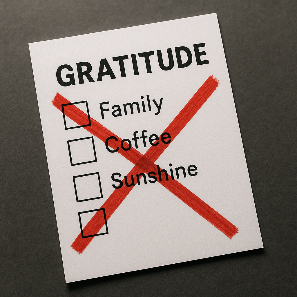 Stop gratitude journaling. it’s not ‘thank you’ or  a list