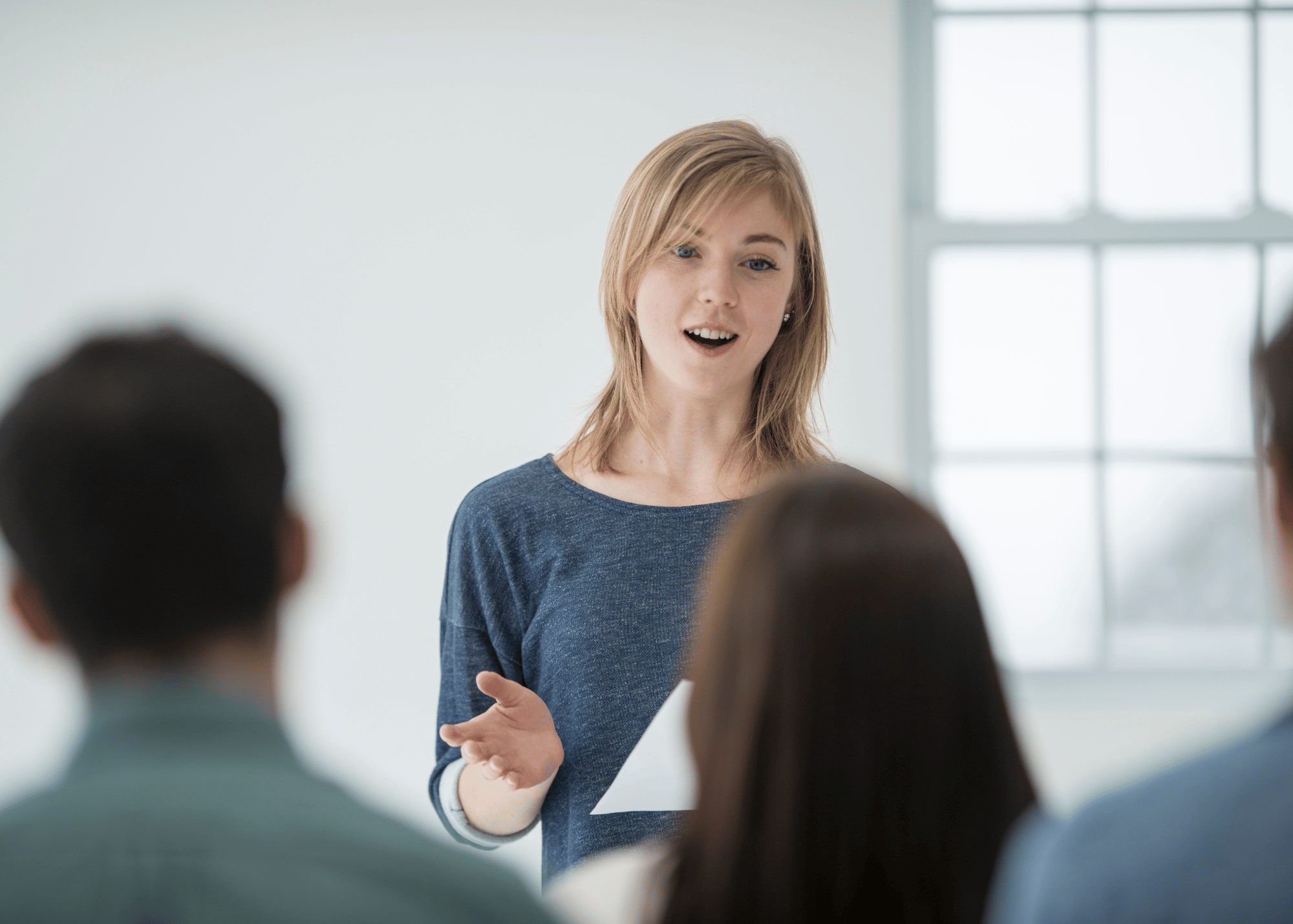 woman public speaking