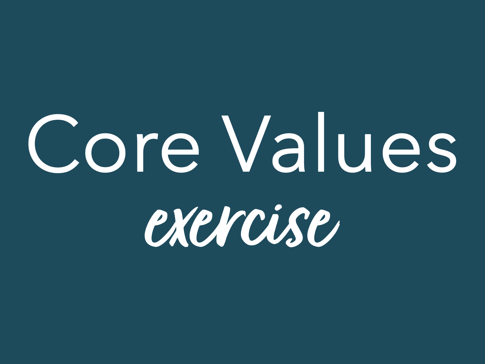 Core Values Exercise