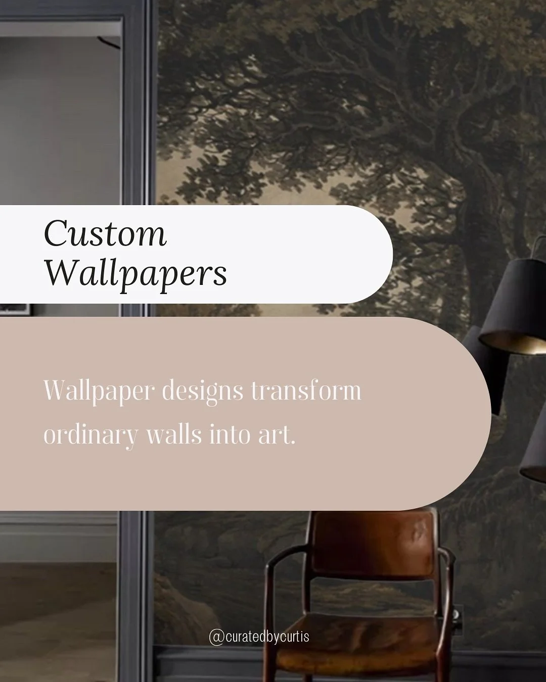 Wallpaper has a way of transforming the ordinary into the extraordinary, turning blank walls into artful moments that tell a story. 

At Curated by Curtis, we see wallpaper as more than just pattern or colour; its texture, depth and character all rol