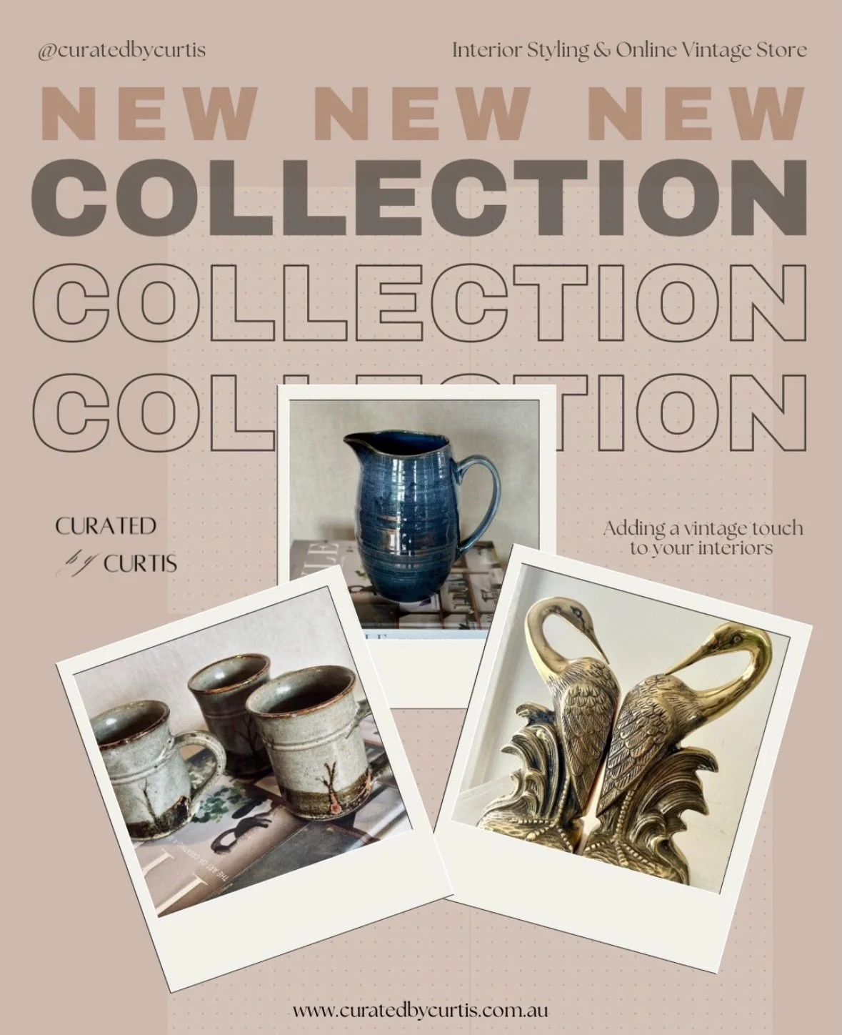 Here&rsquo;s just a small sample of some of the handpicked vintage and ex-styling items you can find over on our online Vintage Store. 

Head to the link in the bio to make these beauties your own. 

#curatedhomes #vintagestyle #eclecticinteriors #on