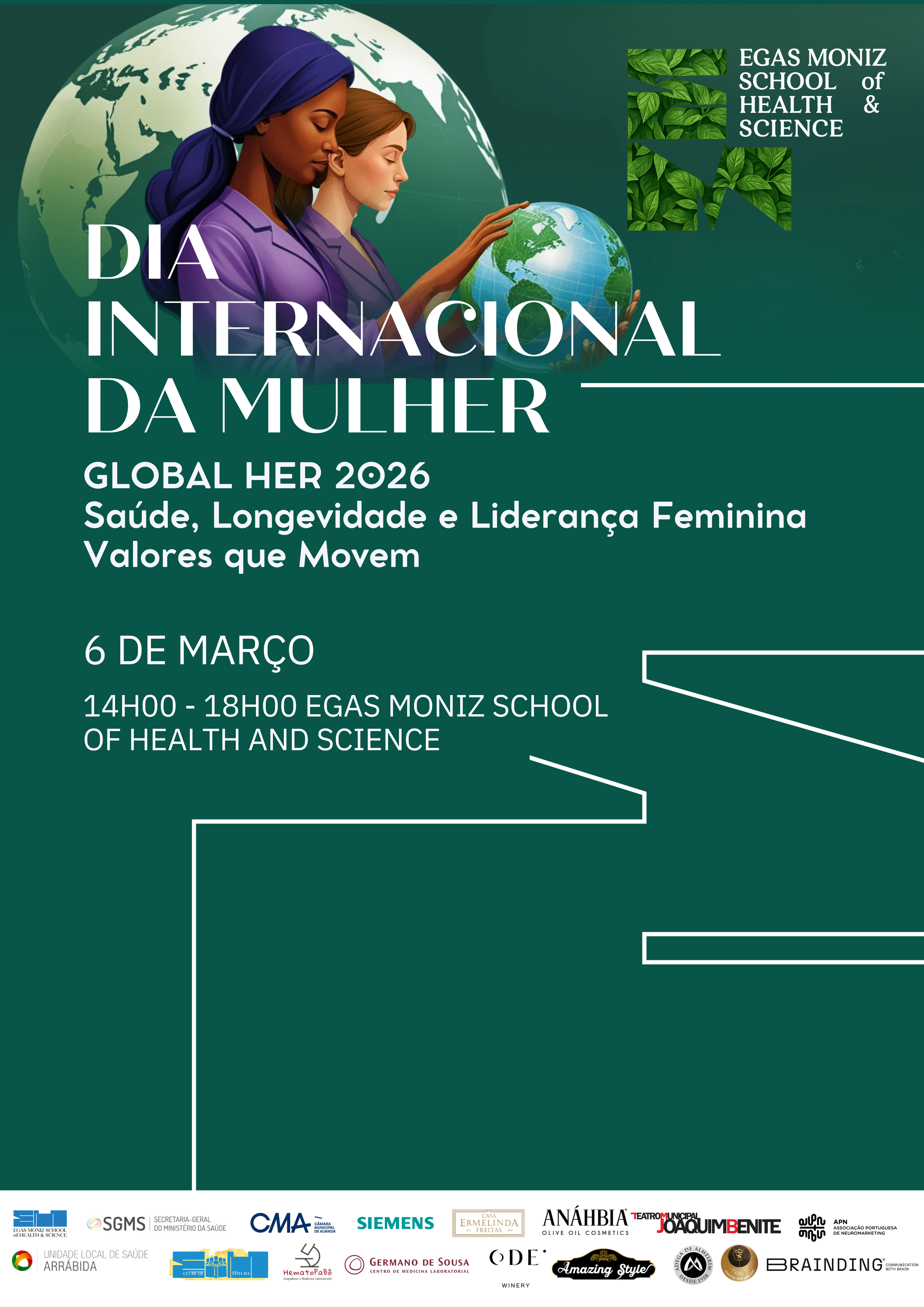 Global Her | Dia Internacional da Mulher | Egas Moniz School of Health &amp; Science  
