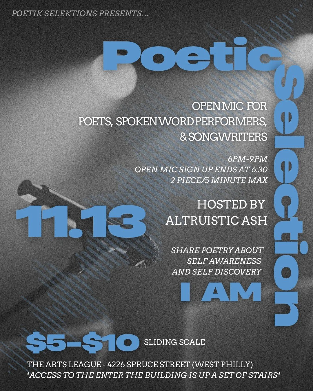 Poetic Selection | Open Mic for Poets, Spoken Word Performers, &amp; Songwriters