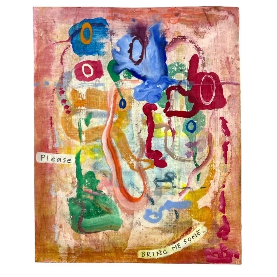 Mixed media painting by Jim Lutes - "Bring Me the Urethane, Dispersion" rom 1999