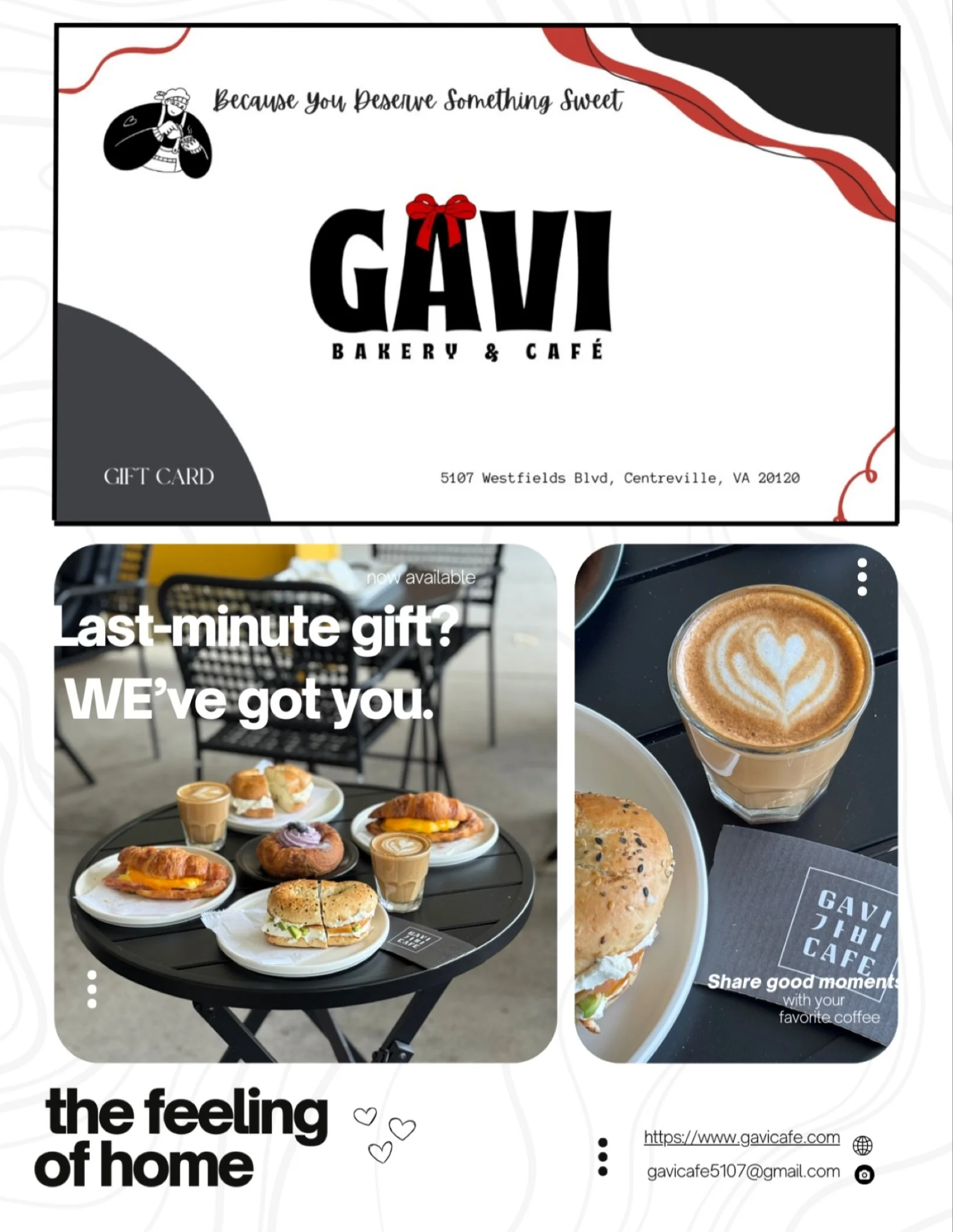 Sometimes the best gift is a quiet coffee break.
Our gift cards are perfect for those little &ldquo;thinking of you&rdquo; moments.