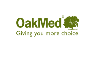 OakMed logo with slogan 'Giving you more choice' and oak tree graphic