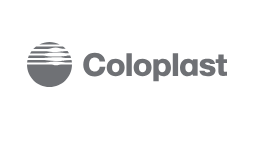 Coloplast logo with abstract circle design