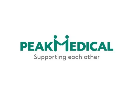 Logo of Peak Medical with tagline "Supporting each other"