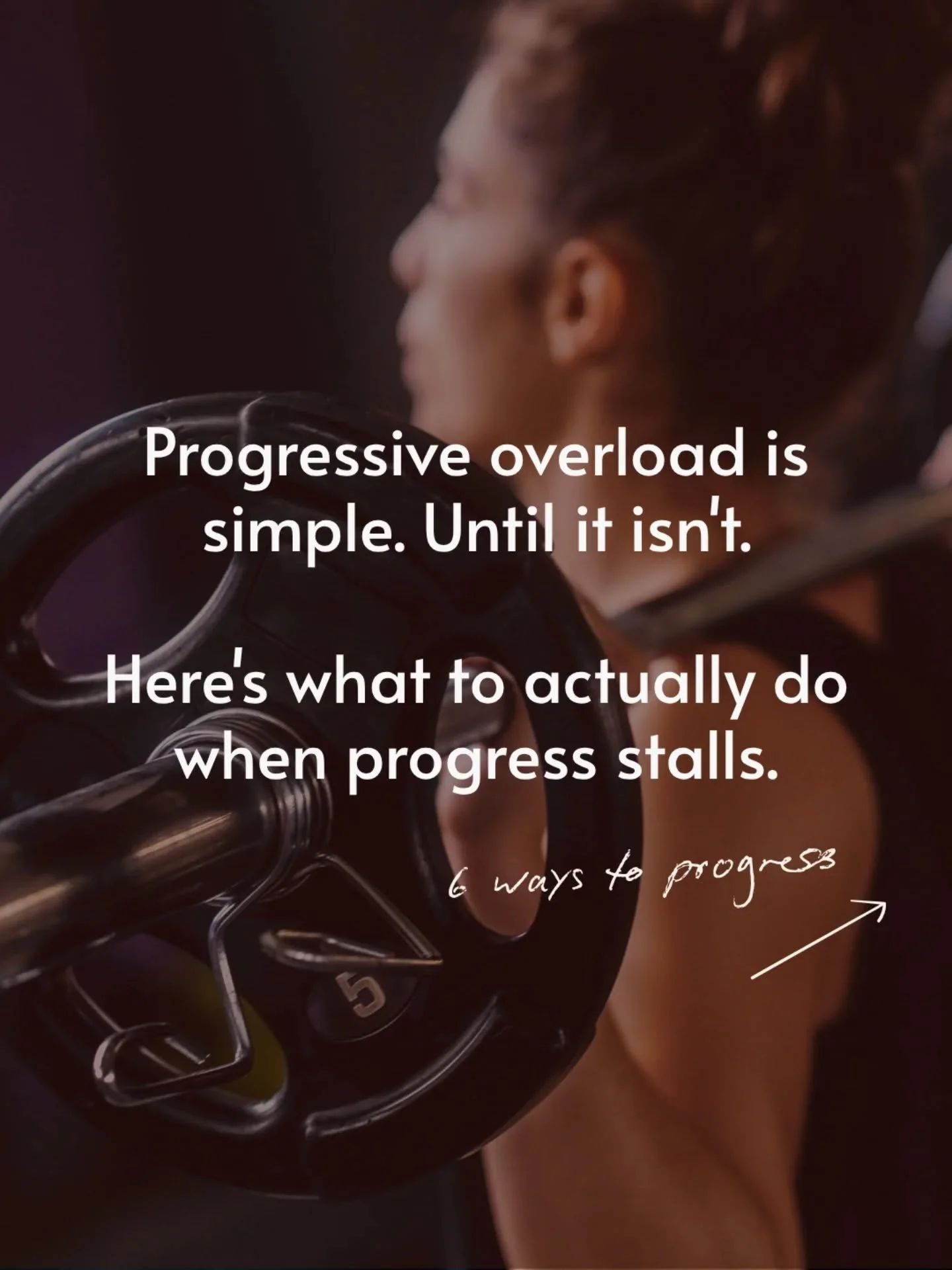 Most advice on progressive overload stops at "add weight each week." That works until it doesn't, and for most women training seriously, it stops working sooner than anyone tells you.
The progression stall is one of the most common things I