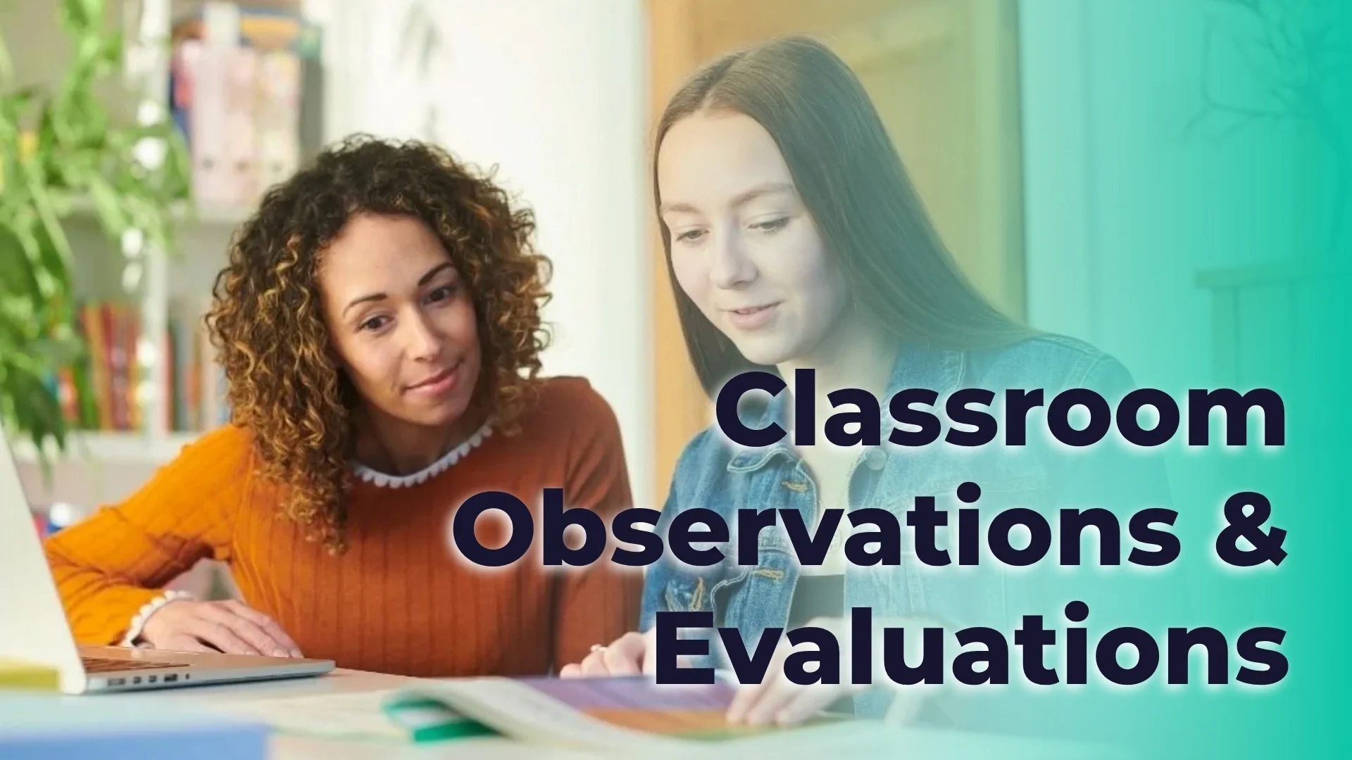 An educator conducting a classroom observation, taking notes while students work to help create a specific and personalized learning support plan